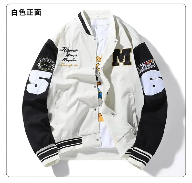Mens Clothes Loose Fashion Baseball Uniform Outdoor Biker Travel Coat