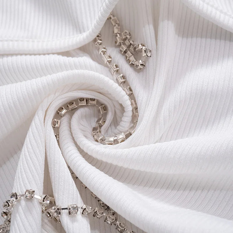 White T Shirts For Women Sexy Tops Asymmetrical Backless