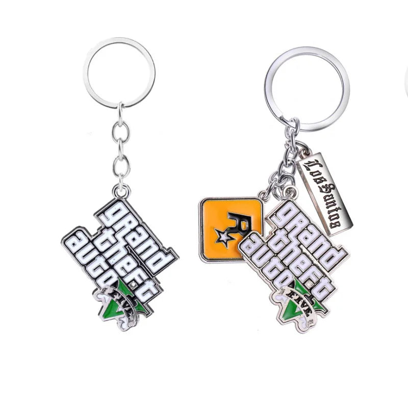 Fashion Jewelry PS4 GTA 5 Keychain Grand Theft Auto V Keyring car pendant Accessories