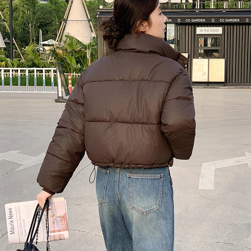 Coat Zipper Puffer Jacket Korean Fashion Cotton-padded Jacket