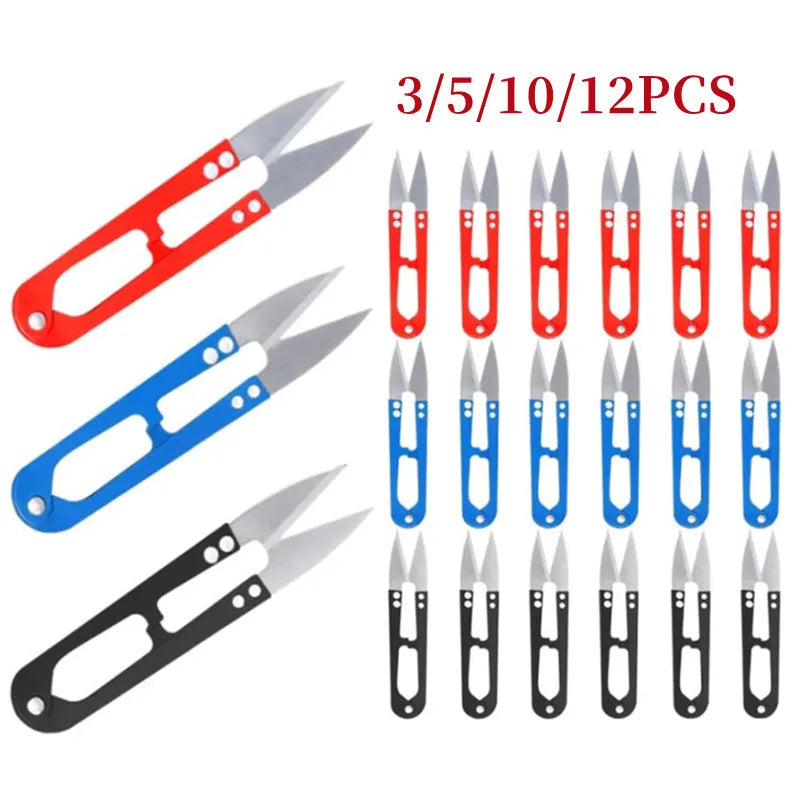 3/5/10/12pcs Yarn Shears Cutting Sewing Scissors Shears Cross Stitch  Embroidery Scissor U Thread Scissors for Fabric DIY