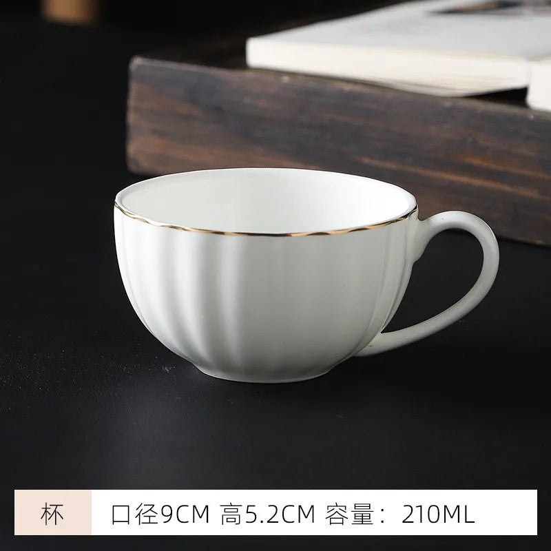 mug Bone china gold edged coffee cup set luxury