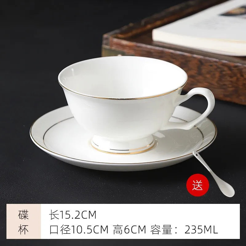 mug Bone china gold edged coffee cup set luxury