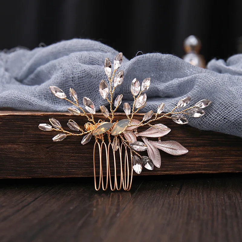 Wedding Hair Accessories Flower Hair Clips Hairpin Crystal Bride Headdress