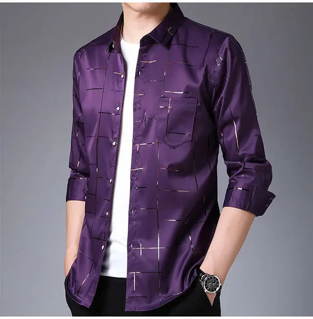 Men's Clothing Spring Summer Thin Business Casual Turn-down Collar