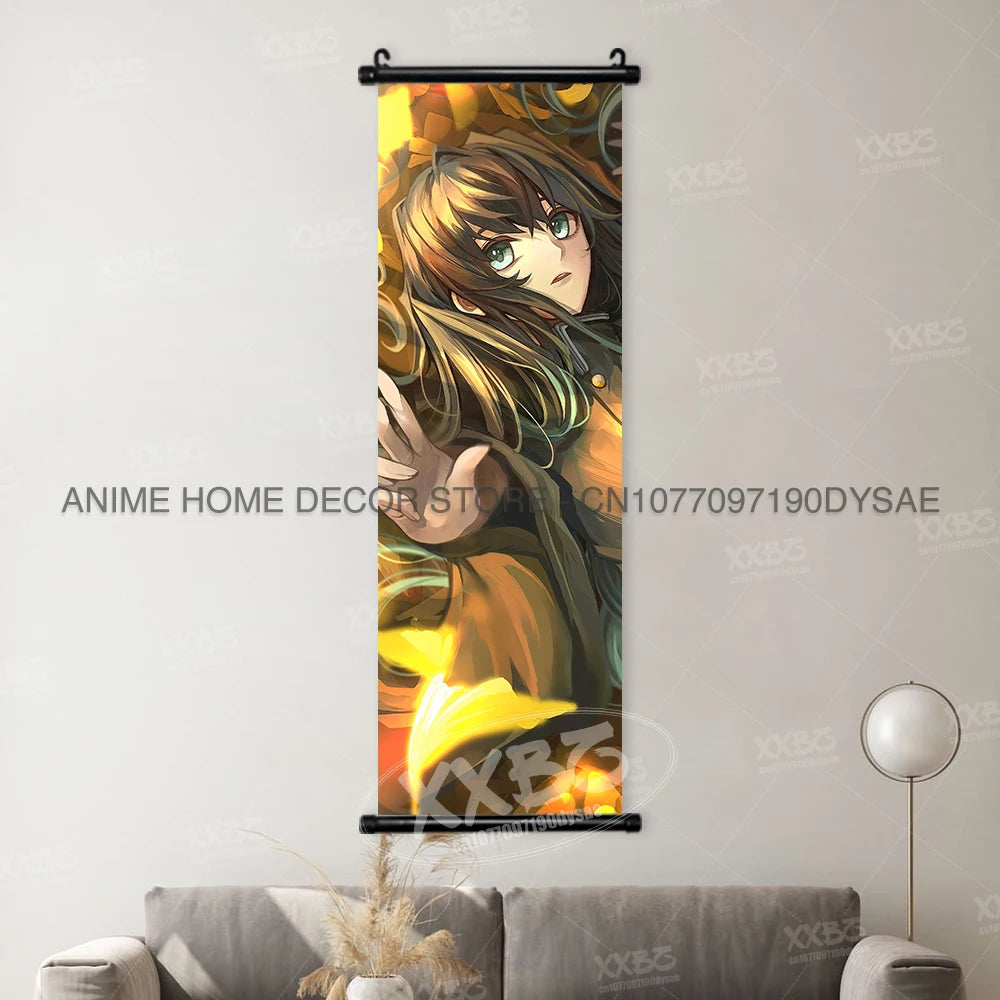 Demon Slayer Poster Kamado Tanjirou Scroll Picture Nezuko Hanging Painting Kanroji Mitsuri Wall Art Anime Uzui Tengen Home Decor