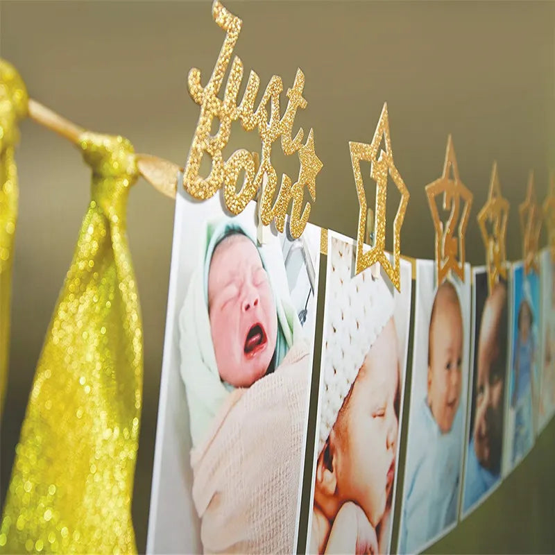 Baby 1st Birthday 12 Months Photo Frame Banner
