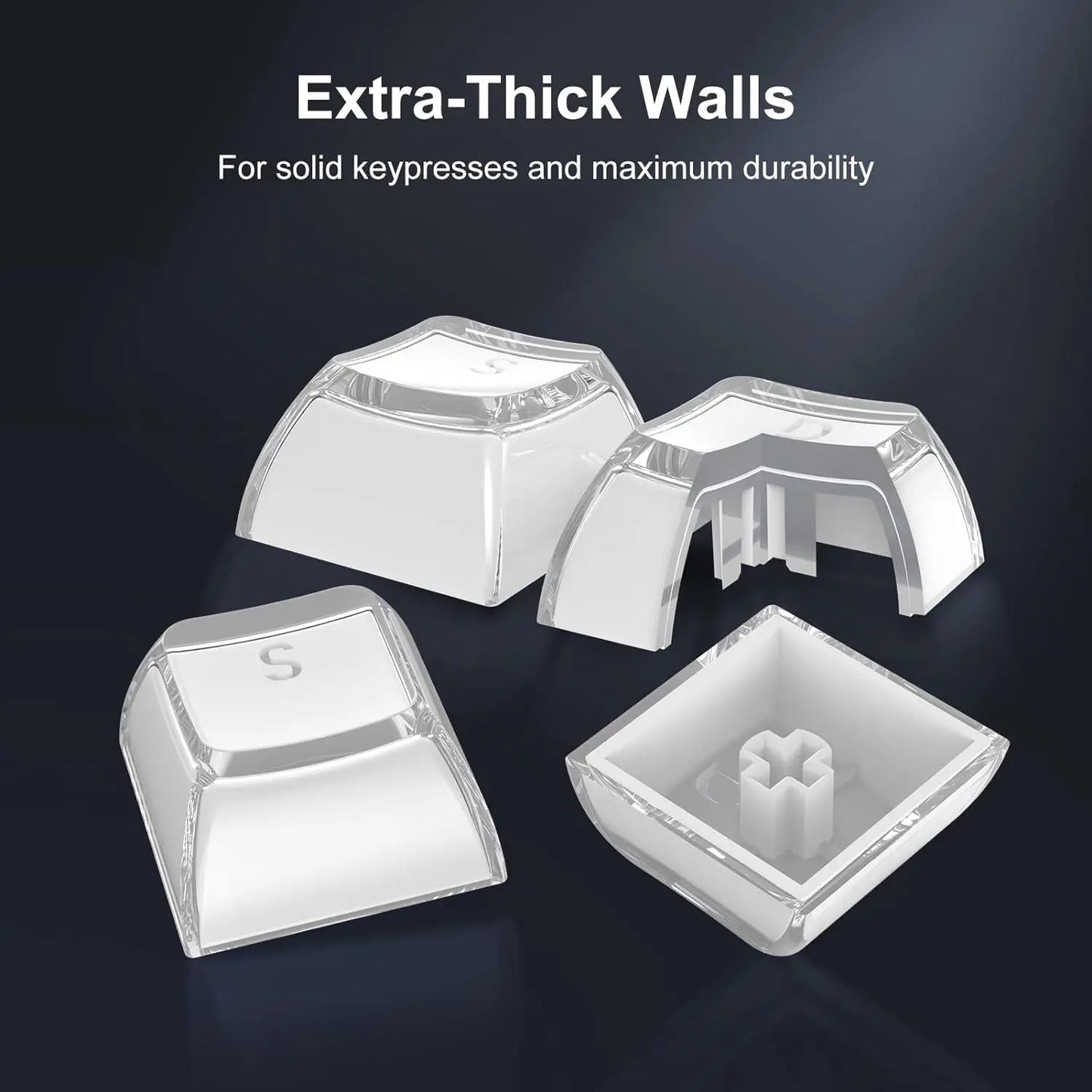 Jelly Round Translucent Key Caps OEM Profile for Cherry MX Mechanical Keyboard