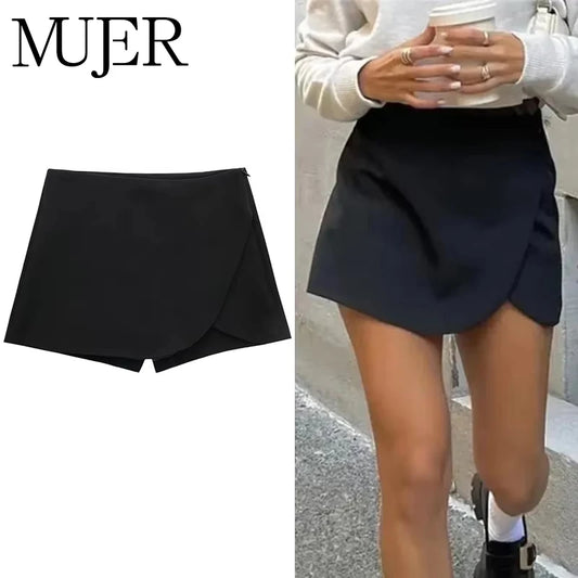 Mini Skirt Asymmetric Skort