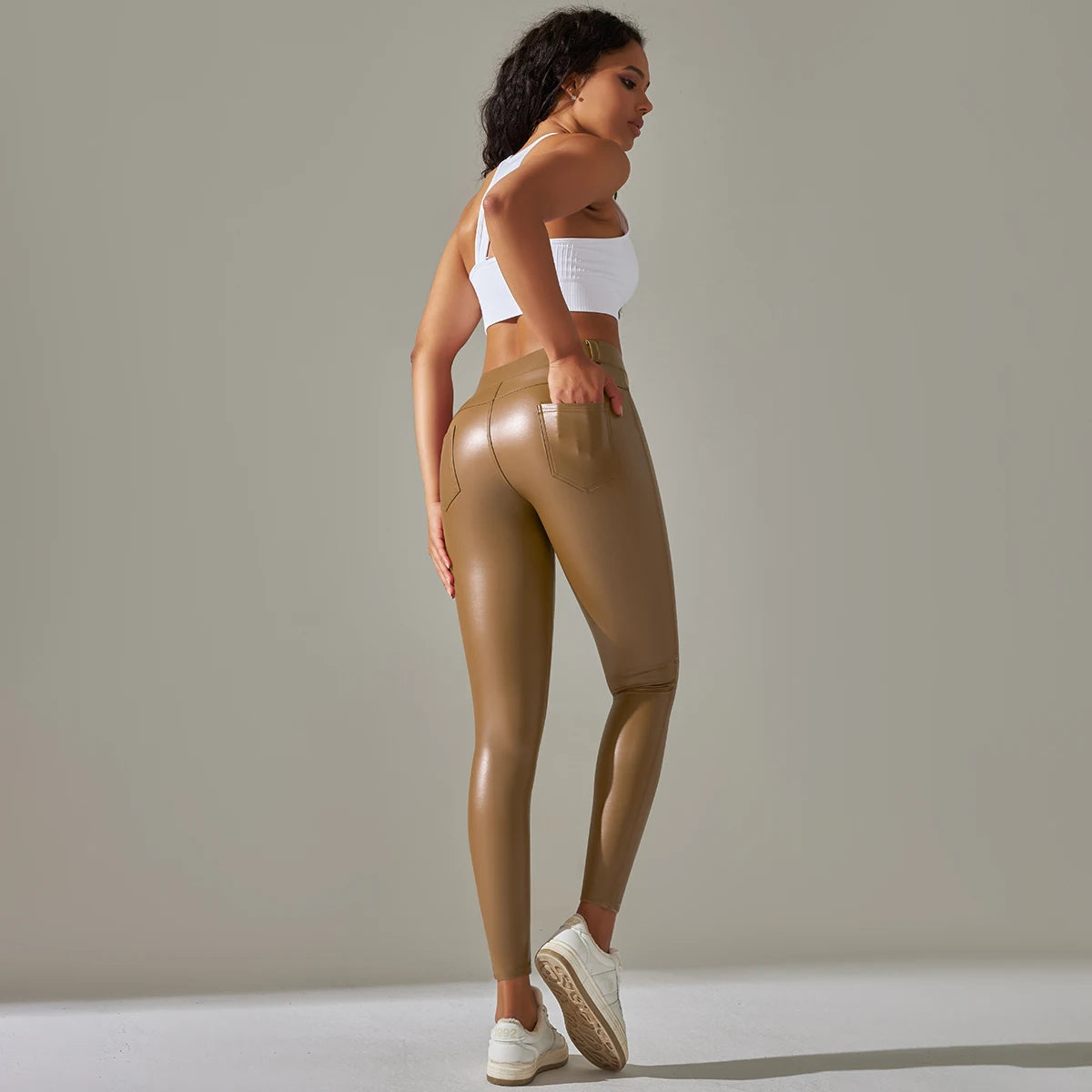 Faux Leather Pants High Waist Push Up Casual Leggings 6 Color