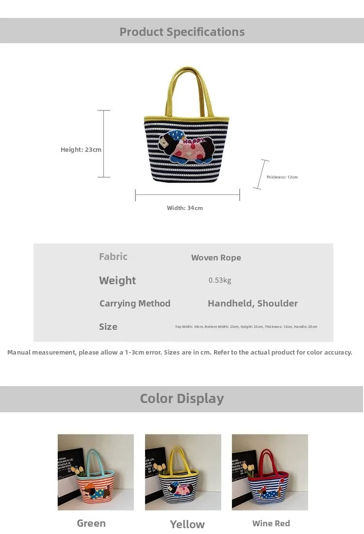 Cartoon Small Basket Bag for Girls Children Outdoor Picnic Single oulder