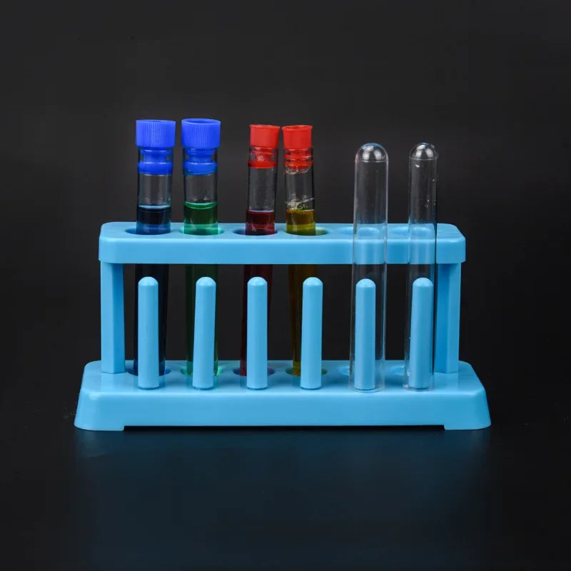 Lab School Supplies Red Plastic Test Tube Rack 6 Holes Holder Support