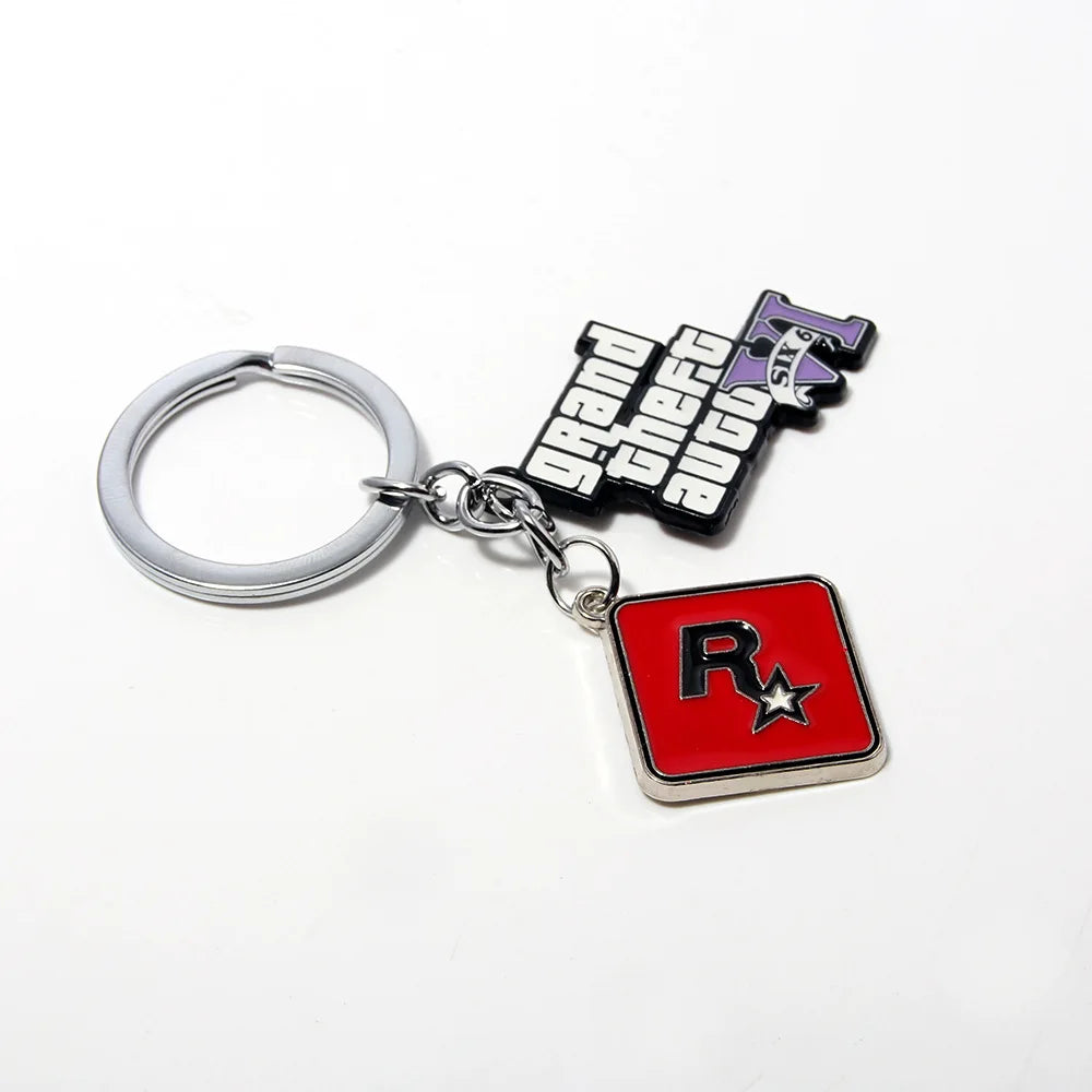 Fashion Jewelry PS4 GTA 5 Keychain Grand Theft Auto V Keyring car pendant Accessories