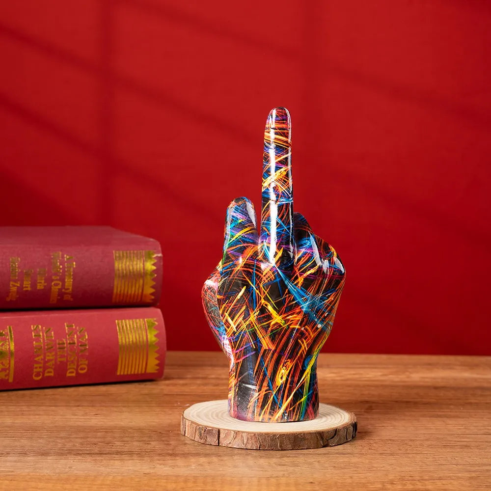 Graffiti Middle Finger Figurines Pop Street Art Statue Desktop Living Room Home Decoration Accessories Mantel Bookshelf Interior