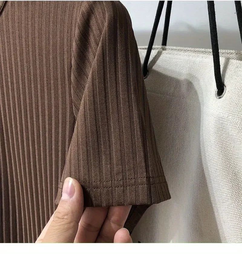 Men's Clothing  Silk Quick Dry Short Sleeve T-Shirt