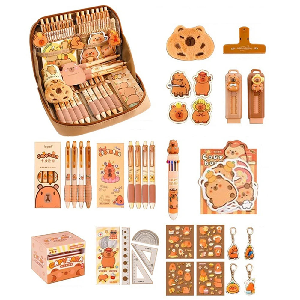 Cute Capybara Pencil Case with All Things Capybara Stationery Set gifts Large