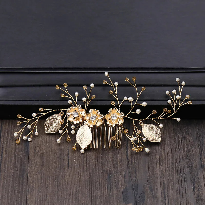 Wedding Hair Accessories Flower Hair Clips Hairpin Crystal Bride Headdress