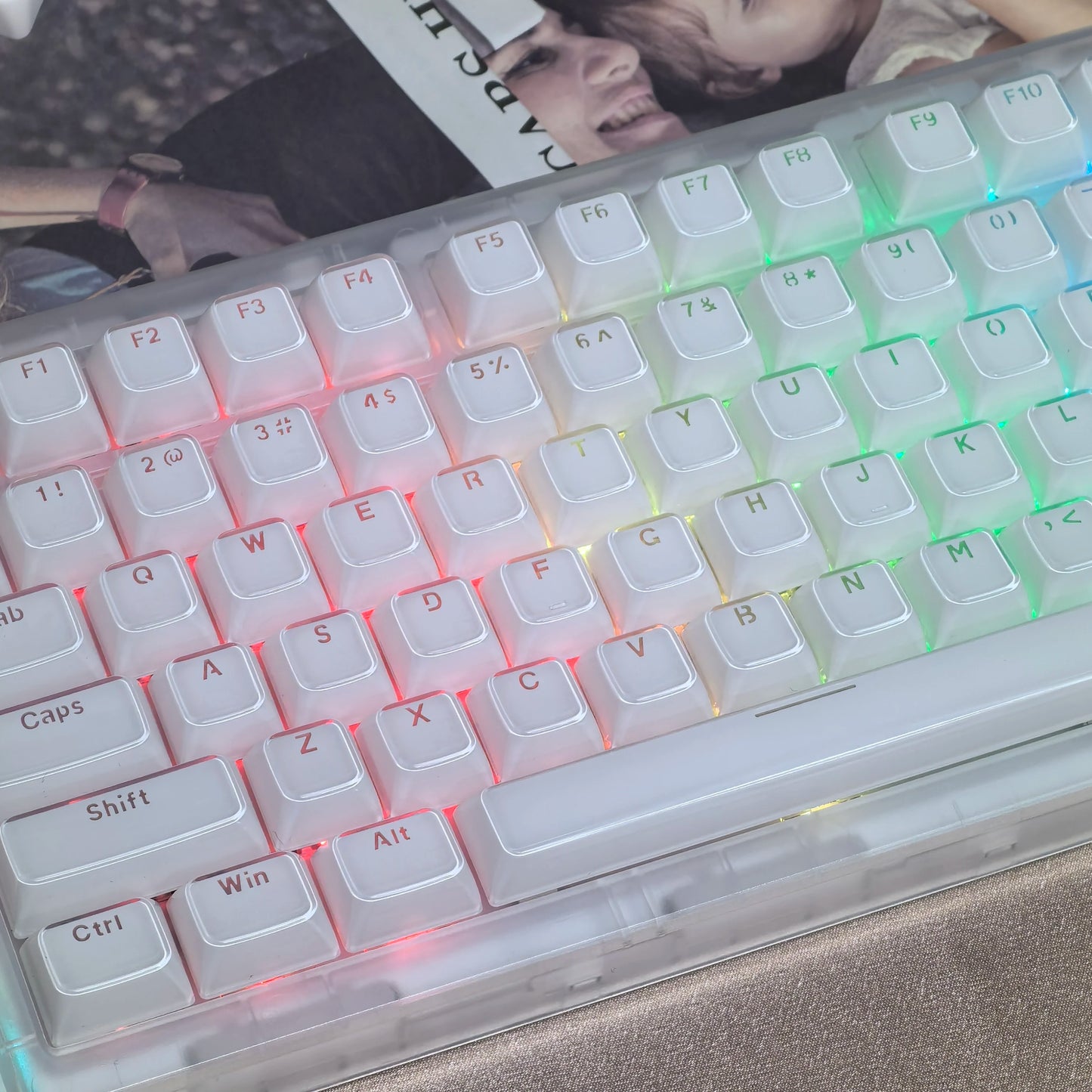 Jelly Round Translucent Key Caps OEM Profile for Cherry MX Mechanical Keyboard