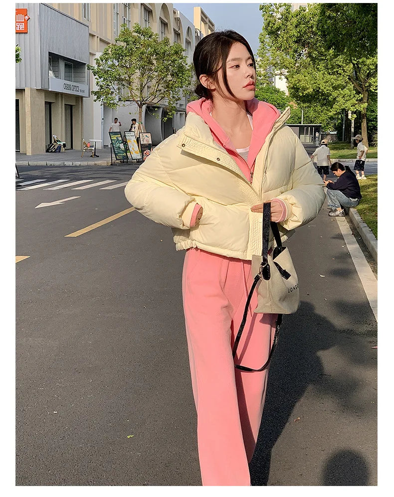 Coat Zipper Puffer Jacket Korean Fashion Cotton-padded Jacket