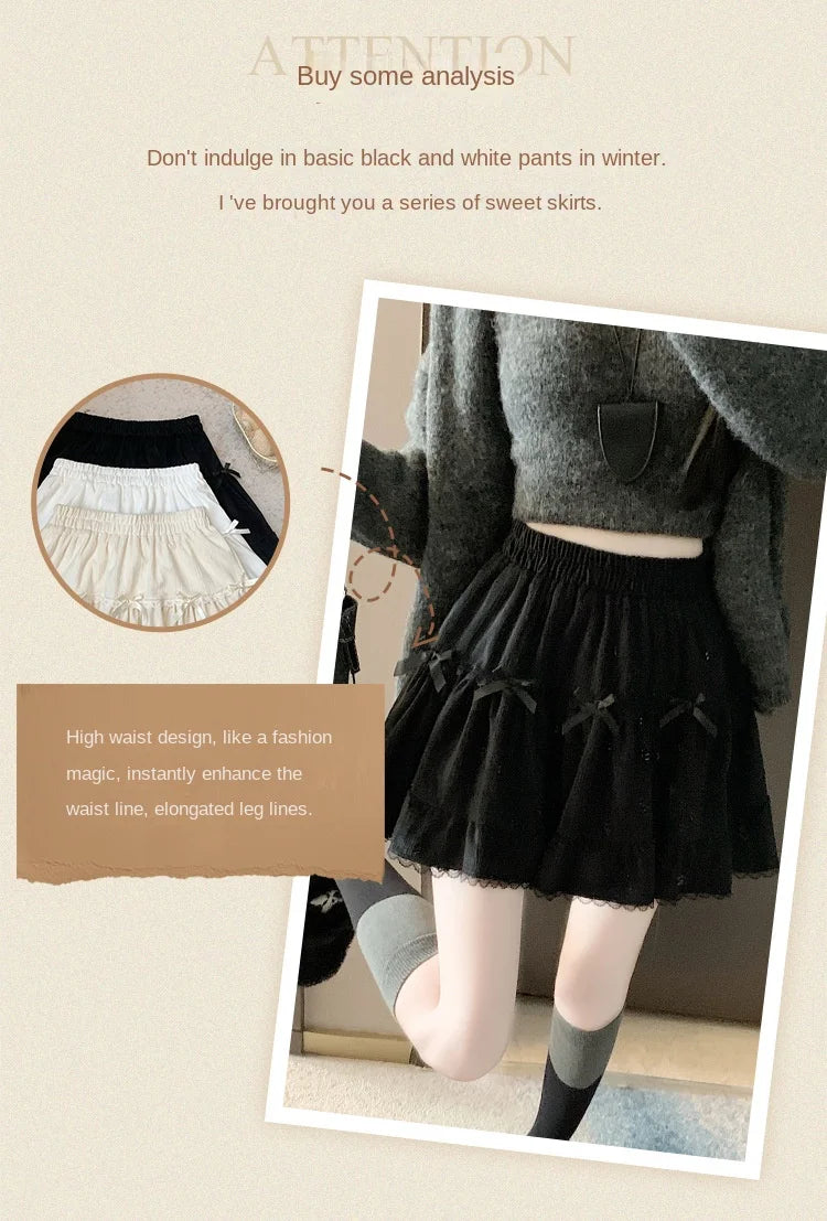 High Waist Cake Lace PuffyAShort Skirt