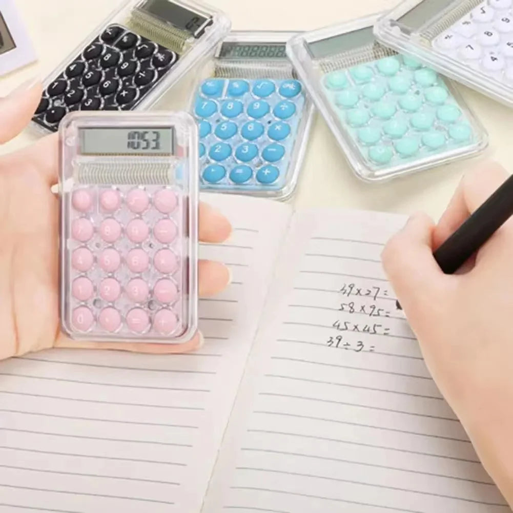 1Pcs Student Calculator LCD Display Large ScreenSiicone Buttons 8-digit