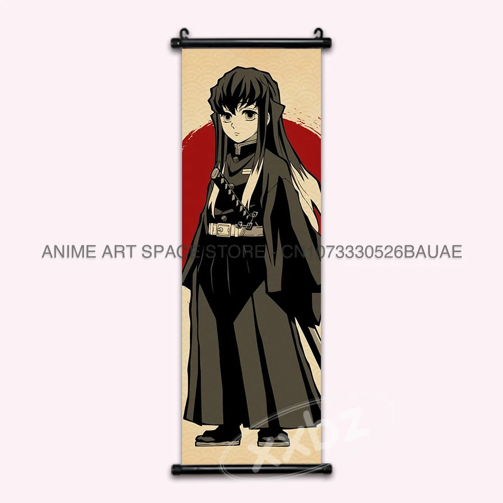 Demon Slayer Hanging Painting Modern Wall Artwork Scroll Picture Canvas