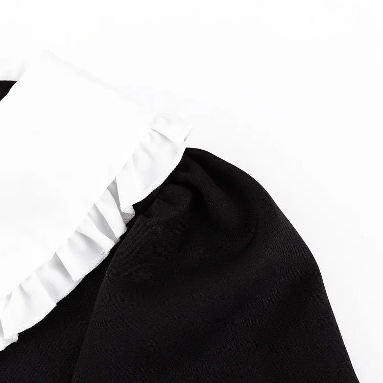 Autumn Long Sleeve Pullover Black and White