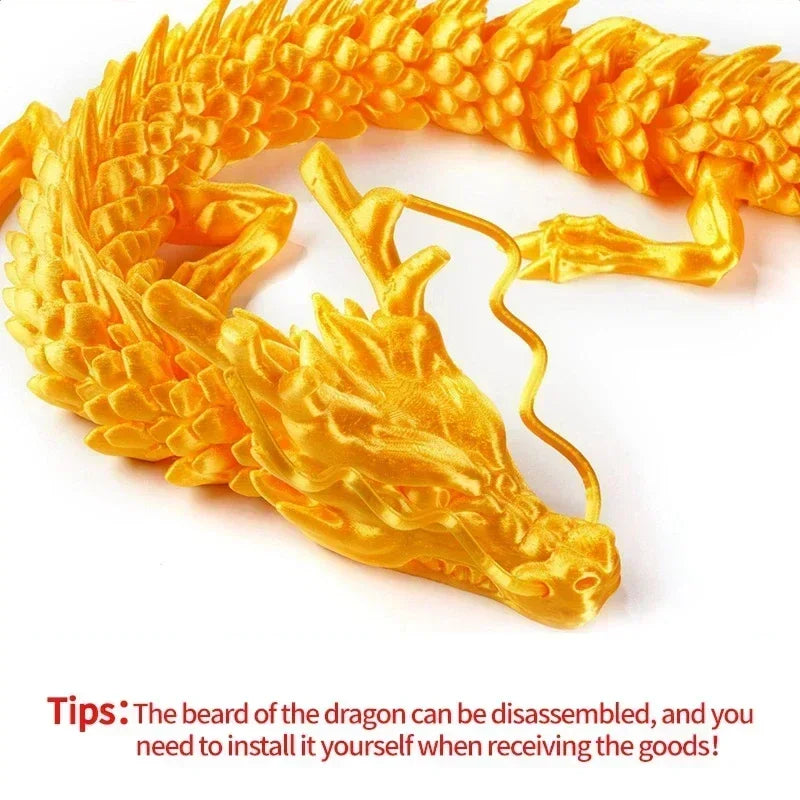 3D Printed Dragon Ornaments Luminous Chinese Long Flexible Articulated