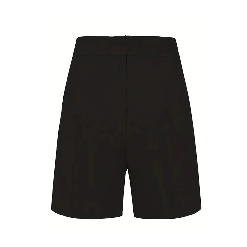 Y2K Solid Button Front Shorts Tie Waist
