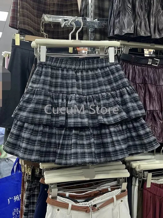Ruffled Plaid Skirt