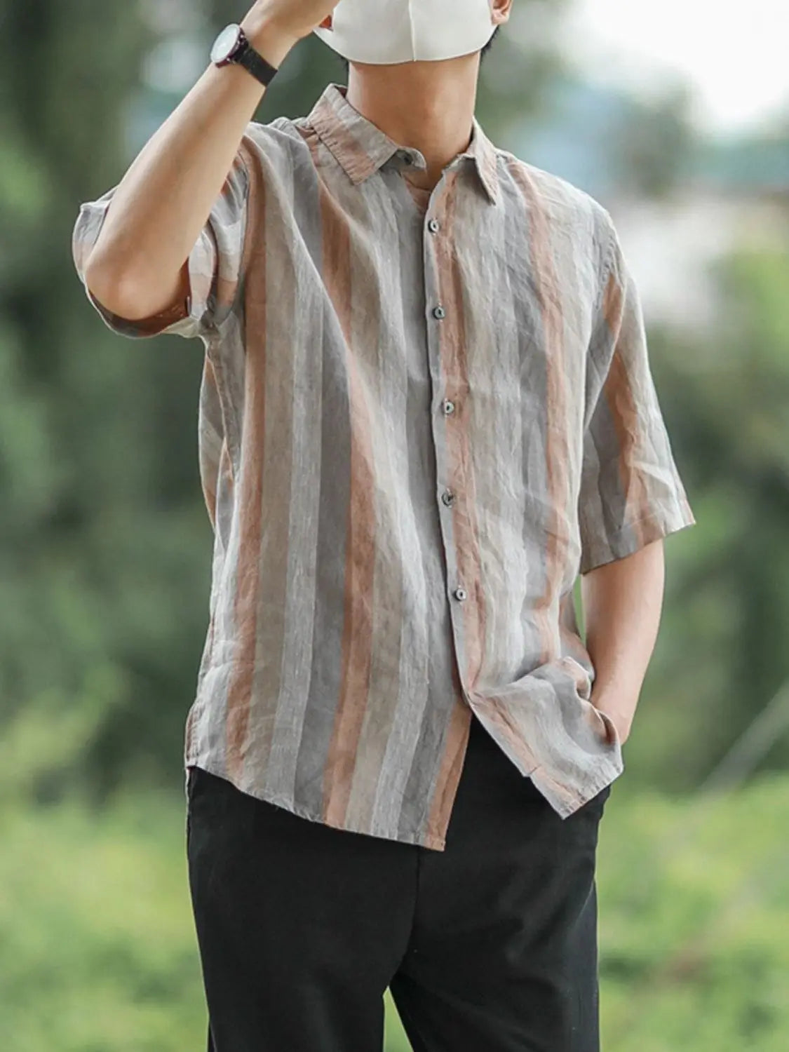 Men's Clothing Elegant Striped Men's Shirt Formal Business Casual Wear Comfortable Fabric Long Sleeve Classic Fashion