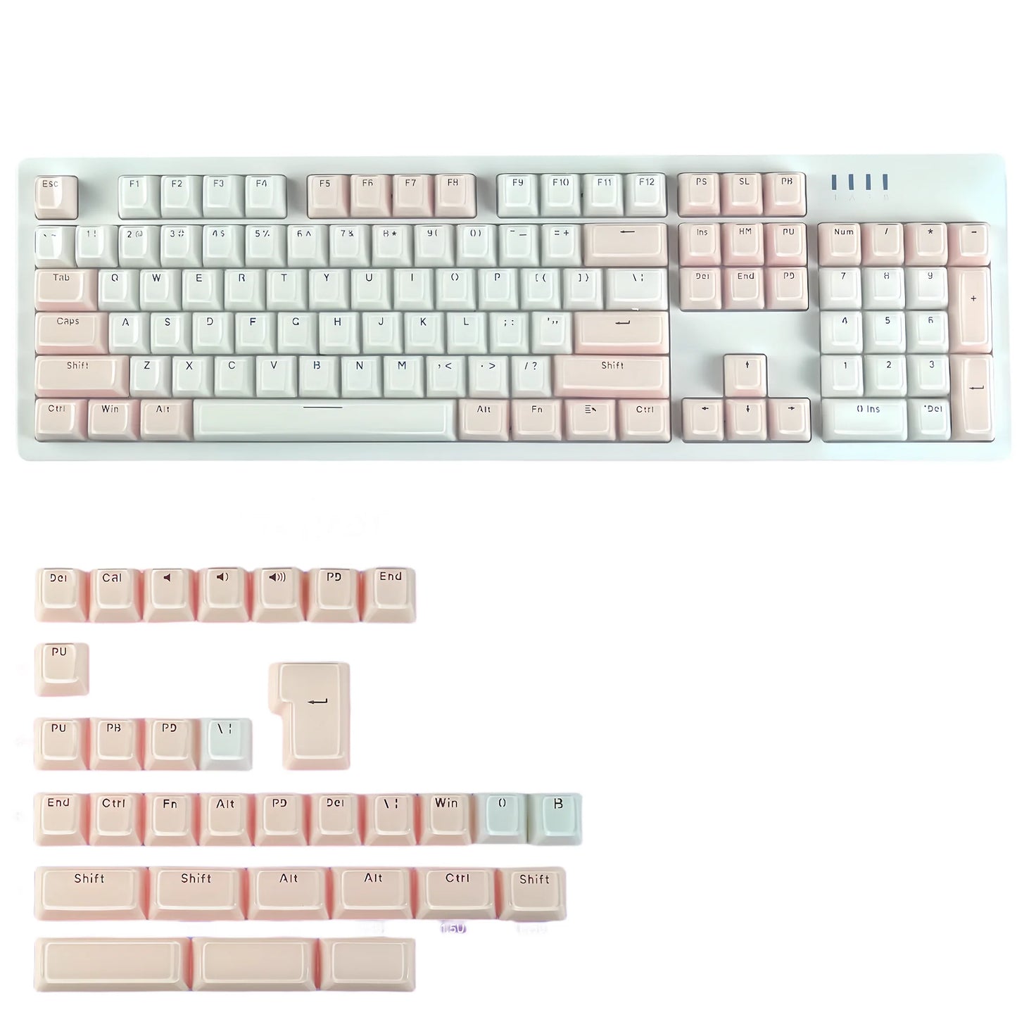 Jelly Round Translucent Key Caps OEM Profile for Cherry MX Mechanical Keyboard