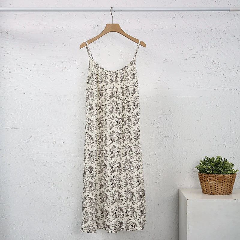 Long Dress Loose Solid Sleeveless Backless Streetwear Elegant