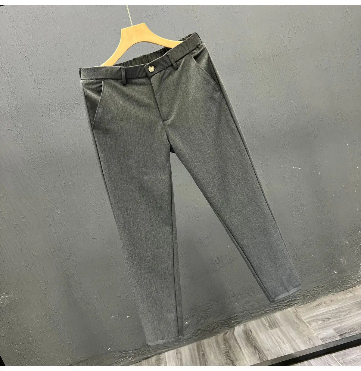 Business Casual All Match Suit Pants Formal Strecth Solid Straight Slim Trousers