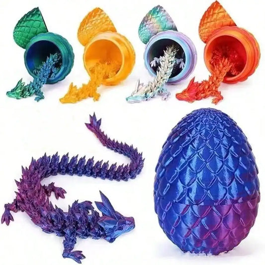 3D Printed Dragon Egg Decor Set Figurine Ornament, Colorful Animal Creative