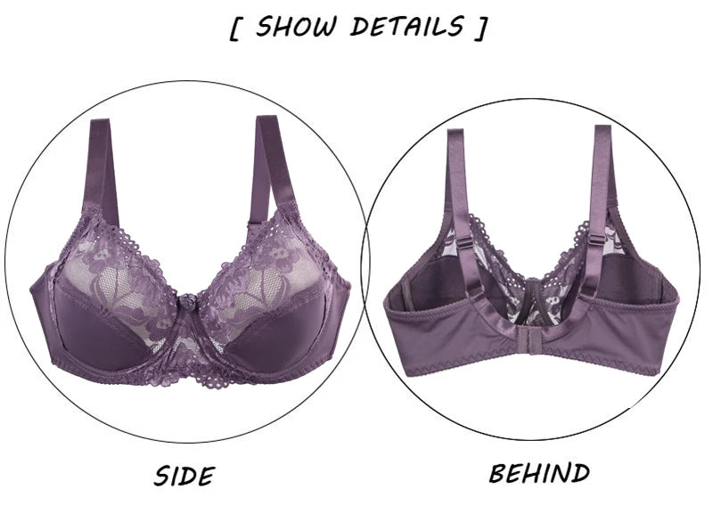 Large Size Underwear With Lace Gather Steel Ring