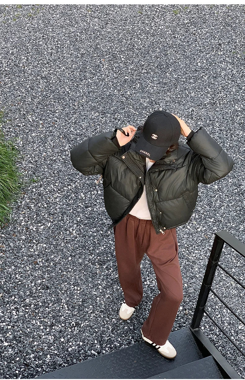 Coat Zipper Puffer Jacket Korean Fashion Cotton-padded Jacket