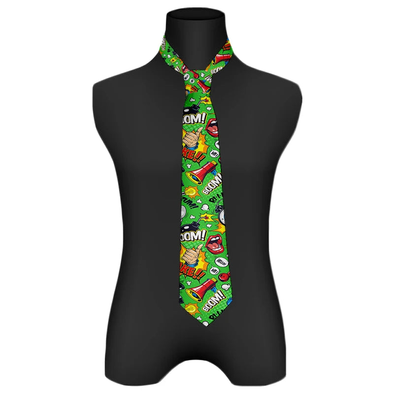 Cartoon printed tie men's casual fashion