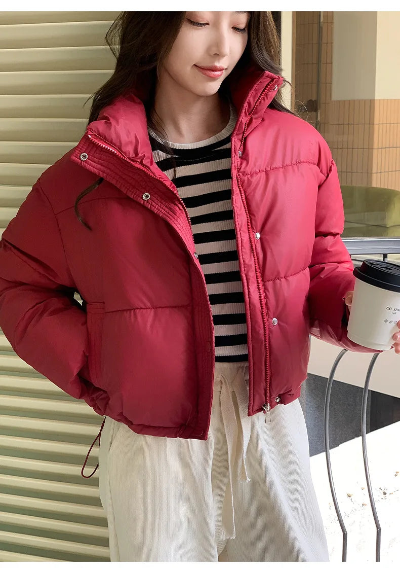 Coat Zipper Puffer Jacket Korean Fashion Cotton-padded Jacket