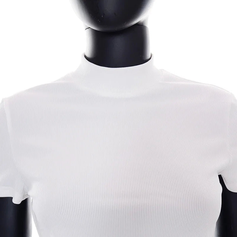 White T Shirts For Women Sexy Tops Asymmetrical Backless