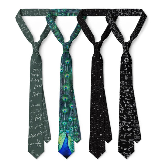 Fun Mathematical Formula Men's Tie 3D Printing 8CM Fashion