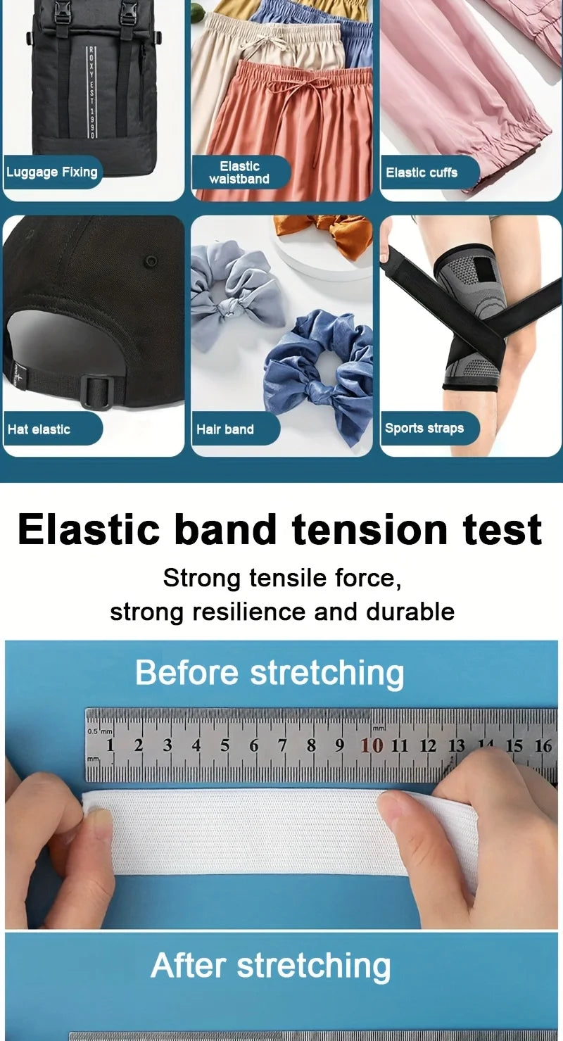 10m Sewing Elastic Band or Rubber Band for Clothes Stitching Accessories