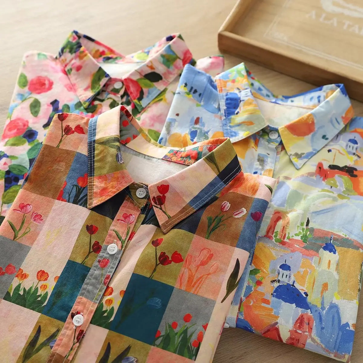 Printed Shirts Cotton Casual Blouses and Tops