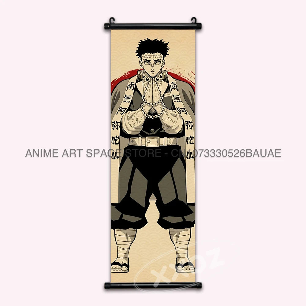 Demon Slayer Hanging Painting Modern Wall Artwork Scroll Picture Canvas