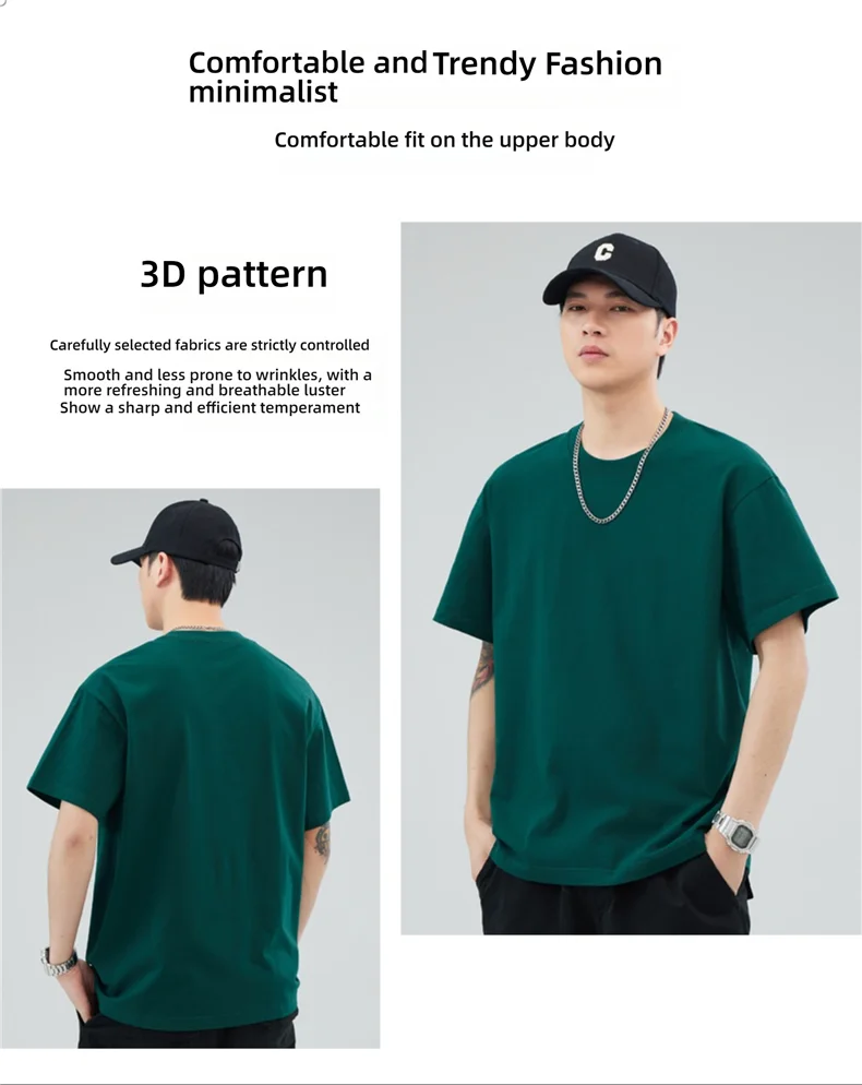 Man t Shirts 100 % Cotton High Quality Classic Plain Round Neck