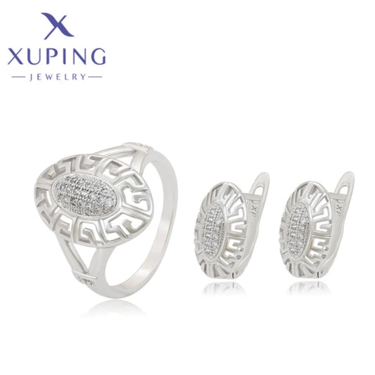 Xuping Jewelry Fashion Platinum Plated Rings Earrings for Women