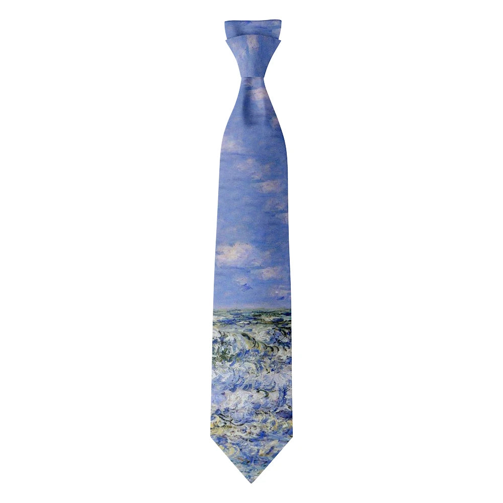 Famous Oil Painting Printed Tie Adult 8cm Wide Narrow Polyester