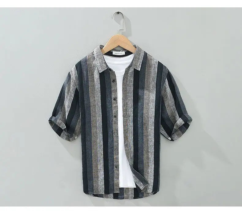 Men's Clothing Elegant Striped Men's Shirt Formal Business Casual Wear Comfortable Fabric Long Sleeve Classic Fashion