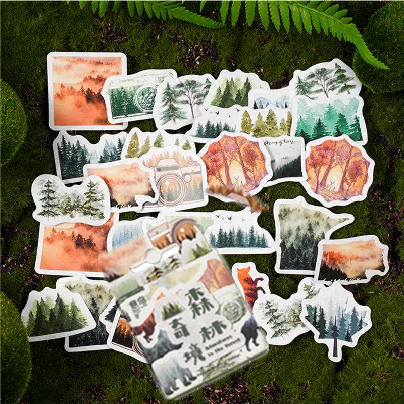 46pcs/set Autumn Flower Sticker Diy Scrapbooking Diary Planner Decoration