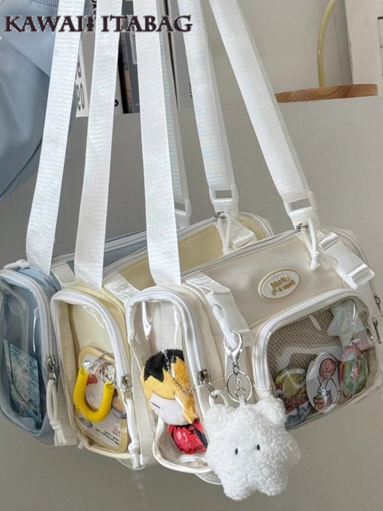 Women Multipocket Clear Transparent Bag Summer Crossbody Bags